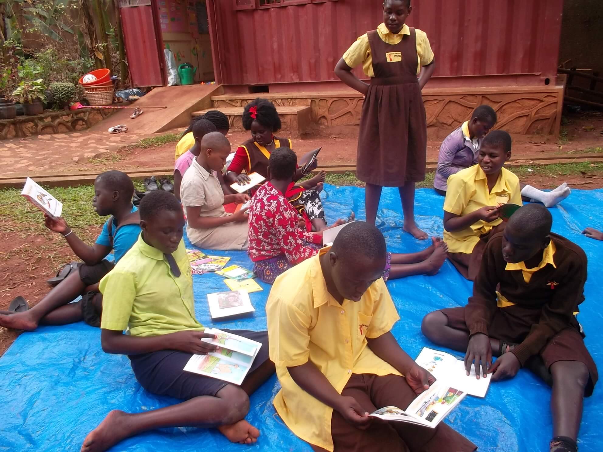 Students reading in books